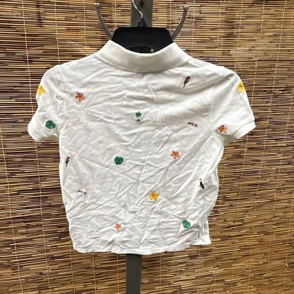 Polo Ralph Lauren Kids Tropical-Embroidery Mesh Boxy Polo Shirt (Big Kids) (Deck - Picture 3 of 3